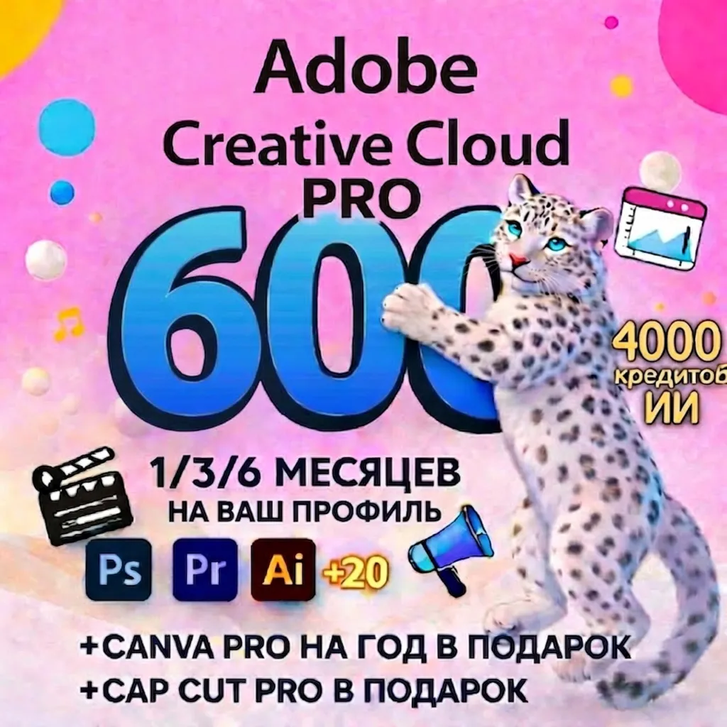 ADOBE CREATIVE CLOUD PRO 1/3 МЕСЯЦА НА ВАШ ПРОФИЛЬ