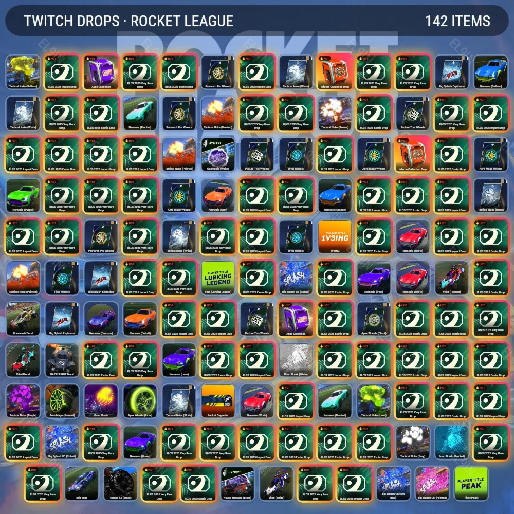 🏆Rocket League🎲Твич Дропсы🔥142 предметов + 🎁