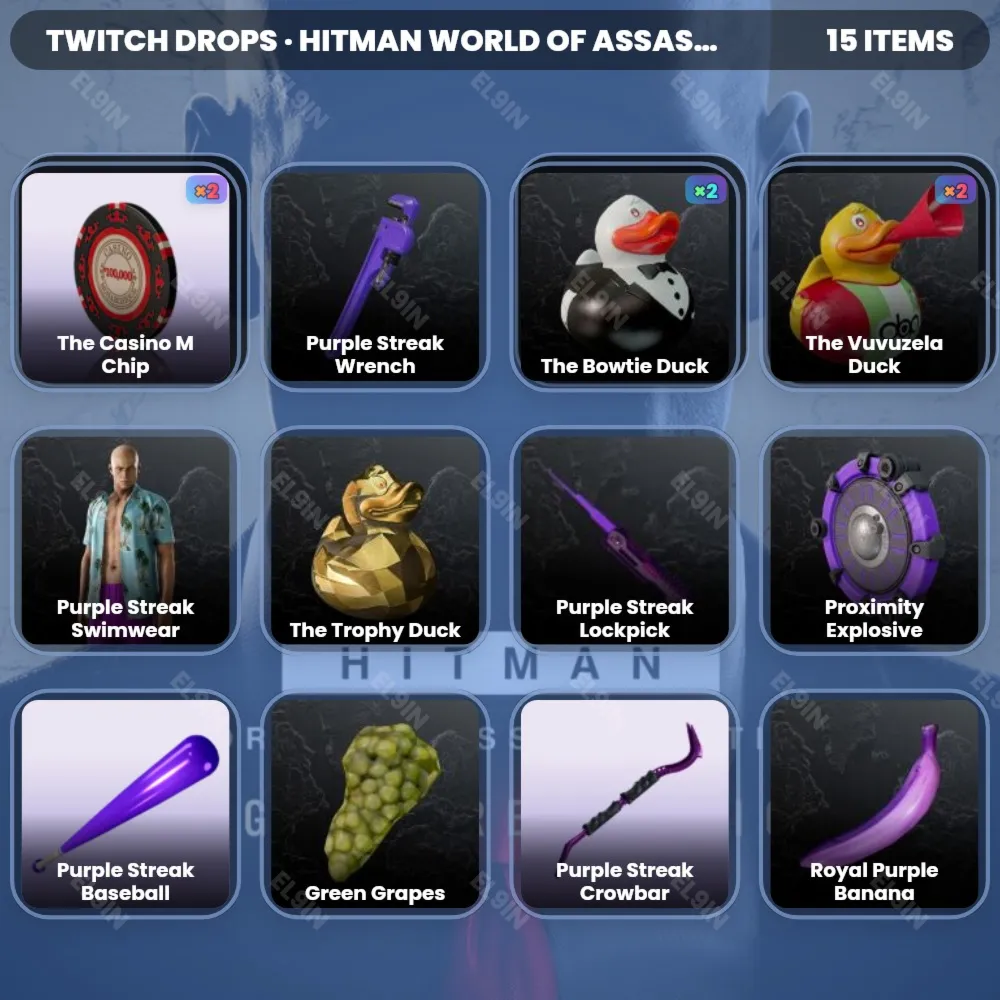 🥇HITMAN World of Assassination🌈Твич Дропсы🌈15 предметов + 🎁