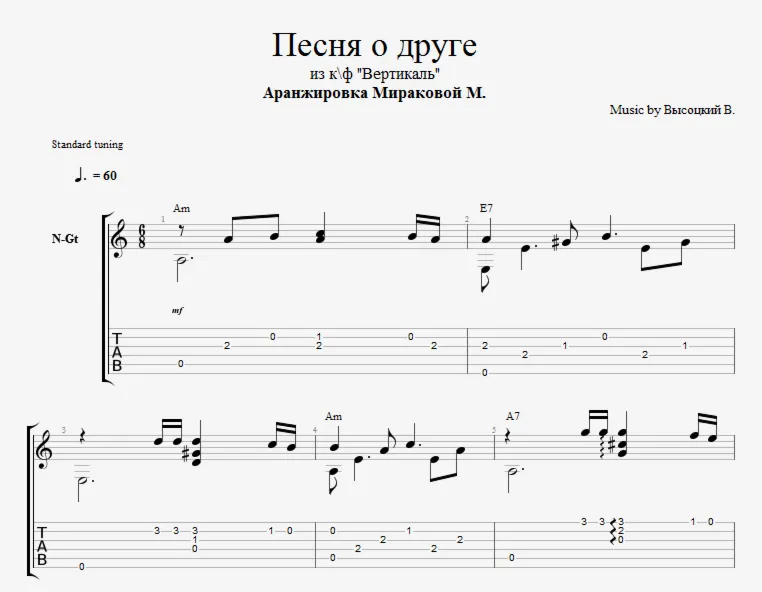 В. Высоцкий – Песня о друге