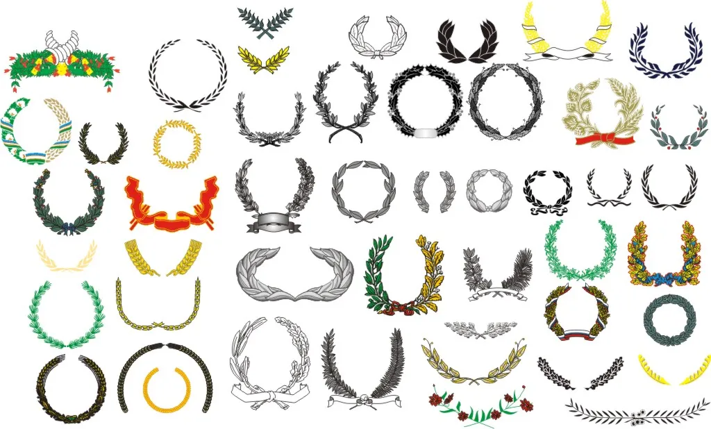 Венки, ветки, лавры клипарт (в векторе)
