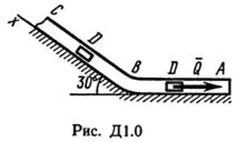 Решение Д1-00 (Рисунок Д1.0 условие 0 С.М. Тарг 1989 г)