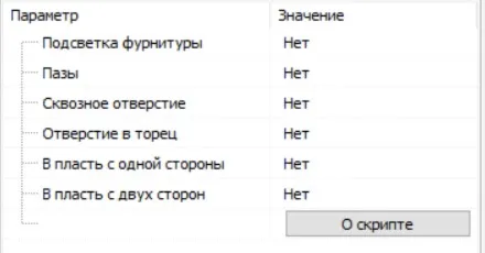 Скрипт Панели с отверстиями для Базис Мебельщик