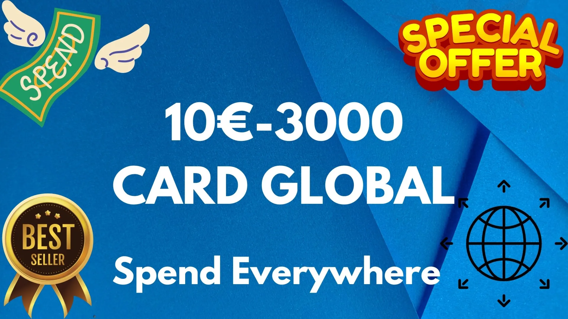 10 -3000 EURO CARD All Services/Google/Others.ect