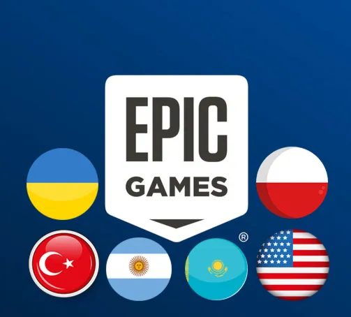 Новый аккаунт Epic Games KZ, TR, AR, UA, USA, PL
