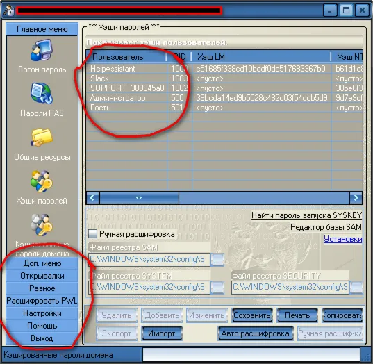 Программа покажет Вам пароль любого пользователя Windows