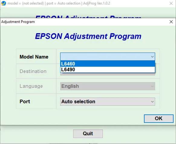 Epson L6460 L6490 Adjustment Program