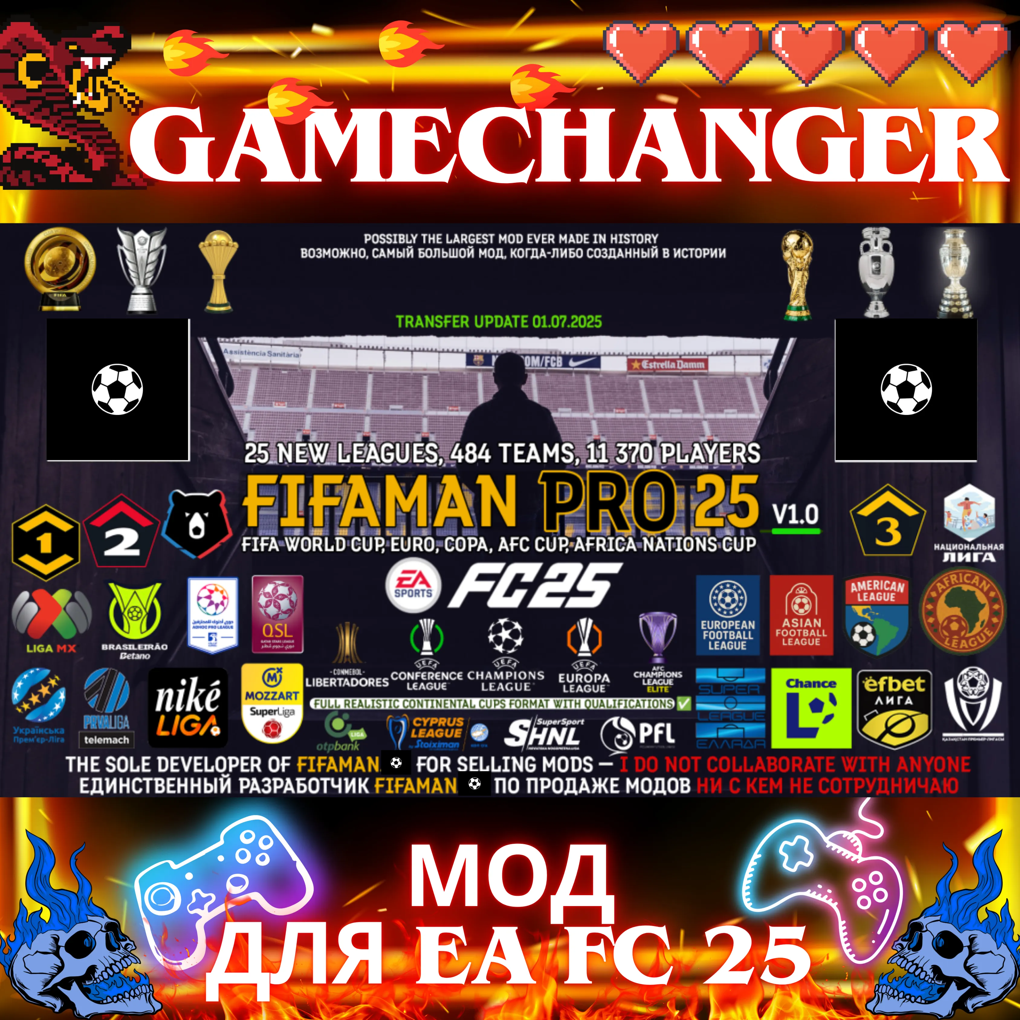 FIFAMAN MOD PRO 25 TU 21 v1.0 EA FC 25 АВТОВЫДАЧА МОД