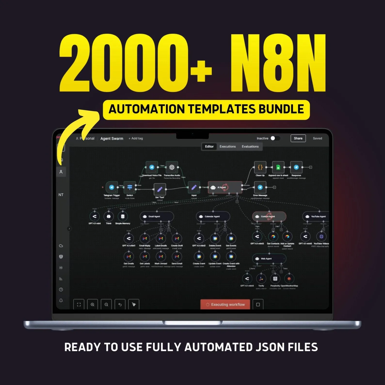 Шаблоны рабочих процессов n8n 2000 Json
