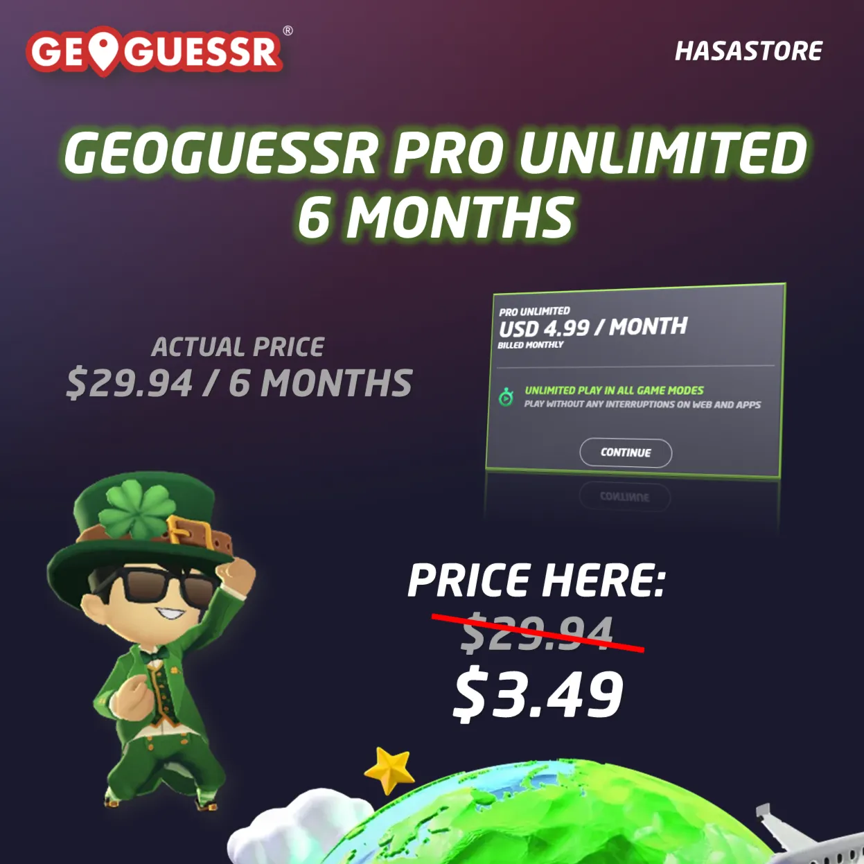 GeoGuessr Pro Unlimited Подписка на 6 месяца