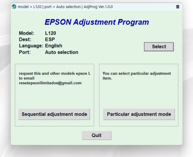Сброс памперса EPSON AdjProg – L120 L121